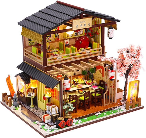 Sushi Haven miniature restaurant kit for building a Japanese style shelf display at home — Gearfinch