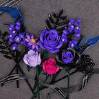 Purple botanical stem building set for workspace or romantic corner flower decor