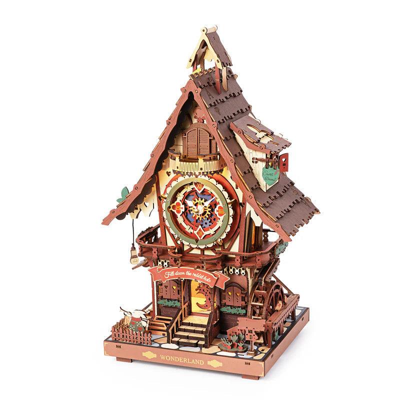 Woodland Cuckoo Clock 3D Wooden Puzzle Kit with LED Lights