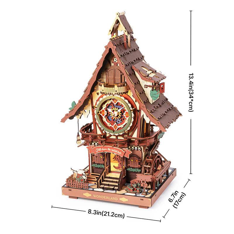 Woodland Cuckoo Clock 3D Wooden Puzzle Kit with LED Lights