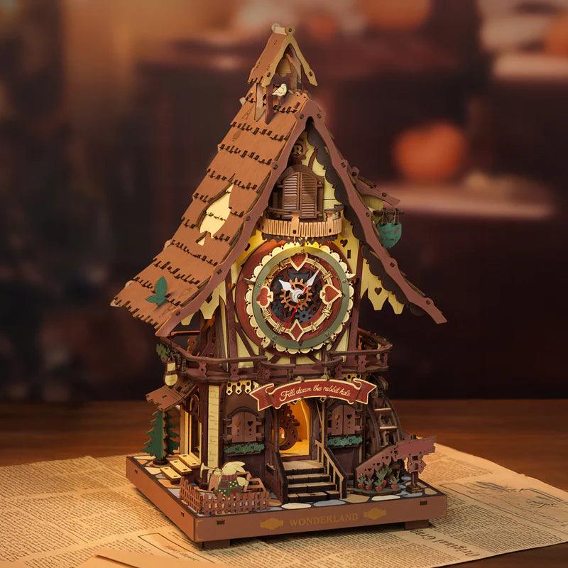Woodland Cuckoo Clock 3D Wooden Puzzle Kit with LED Lights