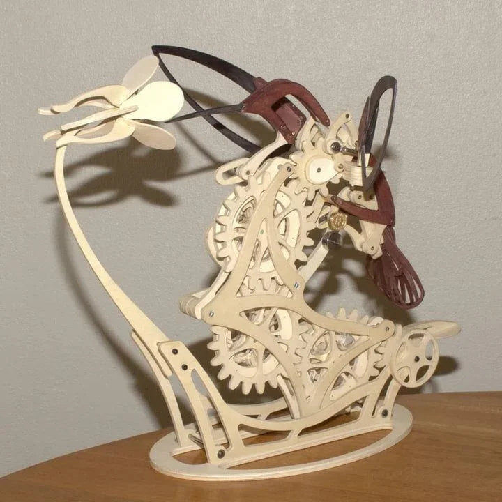 Kinetic Hummingbird Sculpture - 3D Wooden Mechanical Puzzle Kit