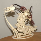 Natural wood hummingbird puzzle kit with a paintable finish for a personalized kinetic sculpture