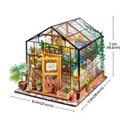 Intermediate miniature dollhouse greenhouse garden project with painting corner and LED lights
