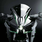 Black Ninja H2R RC superbike with simulated exhaust smoke effects and functional suspension