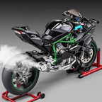Black 1:6 Ninja H2R RC superbike with smoke effects and key ignition for interactive display