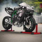 Black Ninja H2R 1:6 RC superbike with smoke effects and functional steering for hands-on control