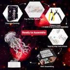 61 piece metal jellyfish puzzle kit with precision laser-cut stainless steel components