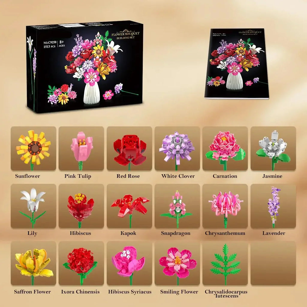 Flower Bouquet Building Set - 18PCS