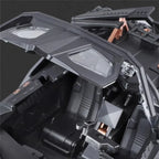 Batmobile alloy diecast collector car with LED front lights for a dramatic shelf display inspired by Gotham