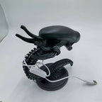 Sci-fi lamp stand with an intricate alien sculpture for a collector room display
