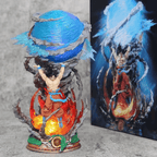 Hand-painted Goku collectible statue with battle-worn sculpting, defined muscles and an expressive fixed pose