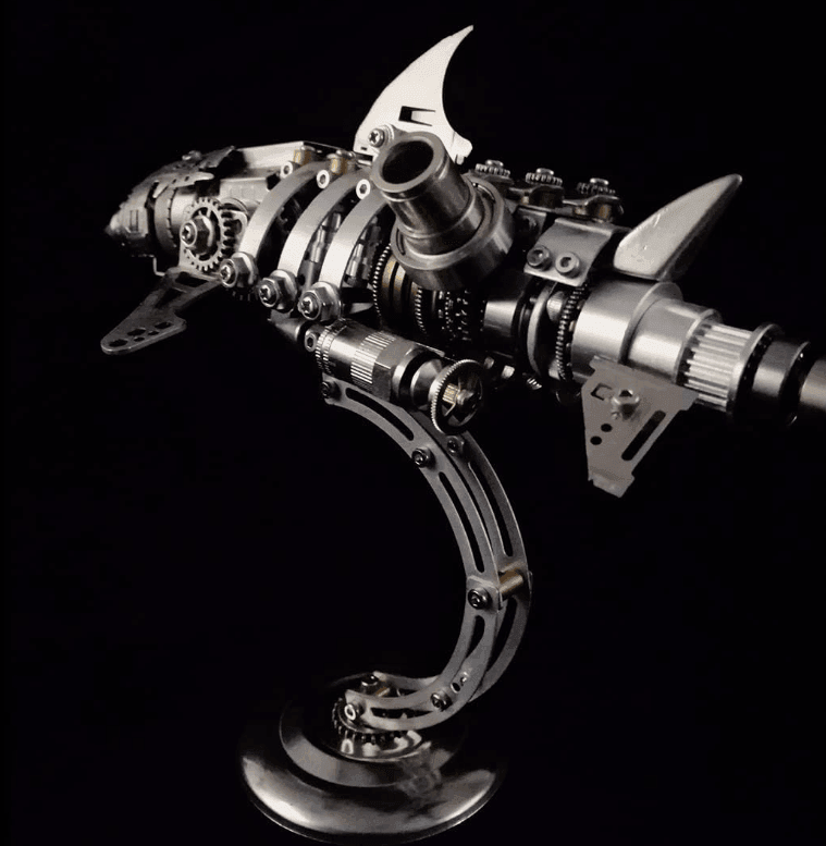 DIY 3D Metal Mechanical Shark Puzzle Model Assembly Kit-209PCS