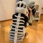 Plush fossil costume for creative photography, with 80 cm for Kids and 120 cm for Adults dinosaur skeleton options