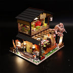 DIY sushi restaurant kit with tiny food pieces, dining furnishings and Japanese decor