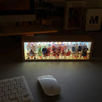 Naruto 3D acrylic LED light in an African white wing wood frame for compact room decor