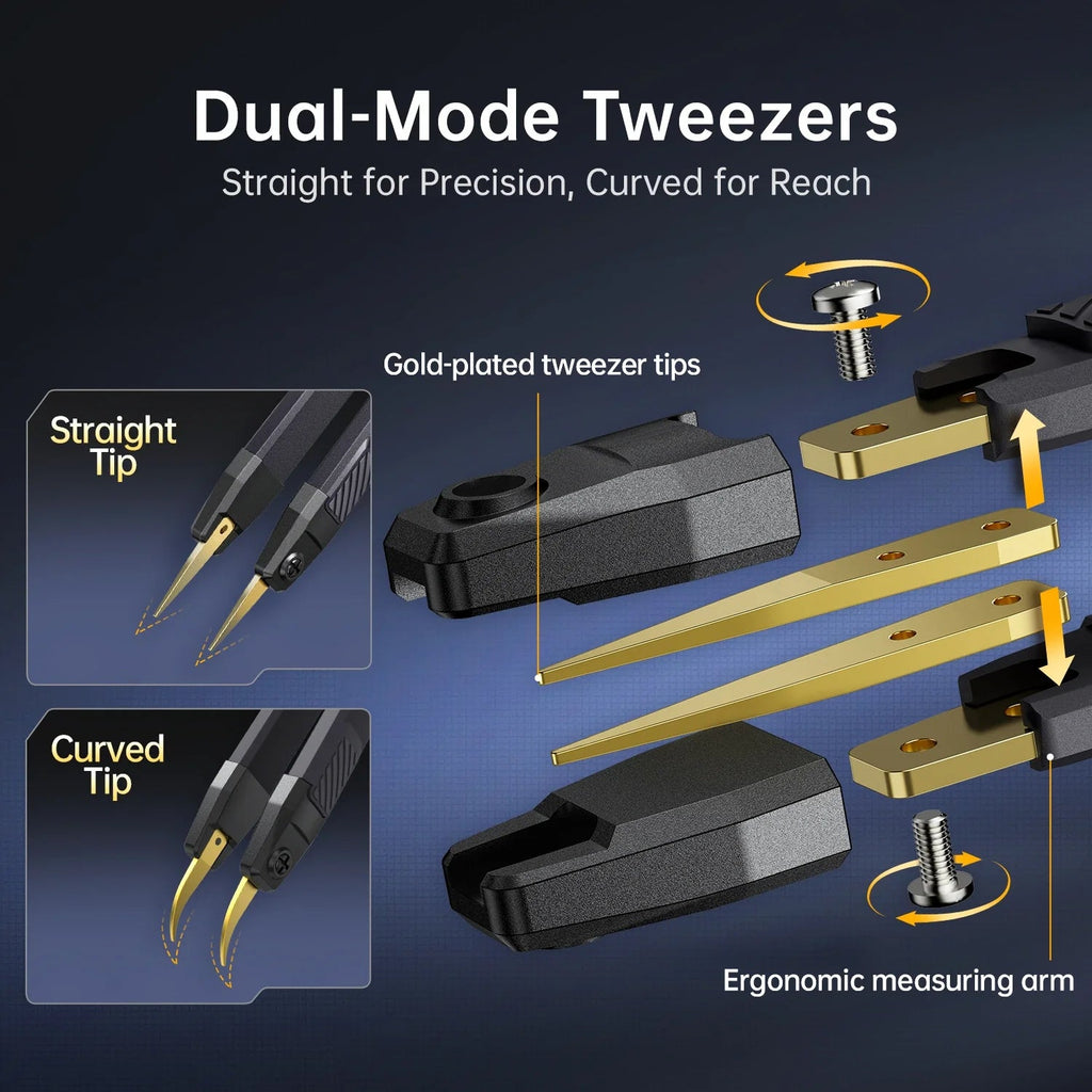 Straight and curved tweezer tips