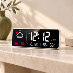 White Dayview clock on an ivory console