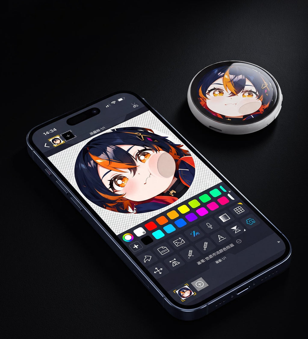 Application mobile et Divoom Emodo avec un visuel personnalisé