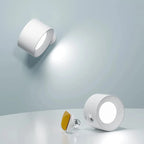 Lumières EasyStick blanches montrées montées sur un mur et détachées sur une table