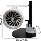 PLA JetEngine desktop companion with 670 g weight, fan airflow and mist for an office display