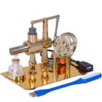 Working Stirling engine generator with LED light for classroom energy conversion lessons