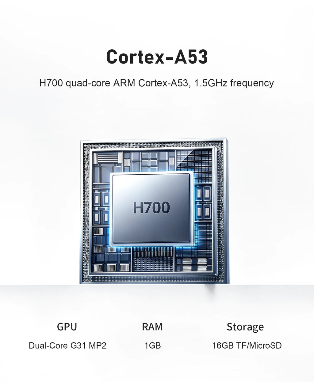 H700 processor and 1GB memory platform illustration