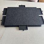 Dark Gray felt puzzle work surface with all drawers closed