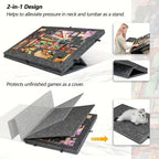 Puzzle board tilt and folding-cover feature diagram
