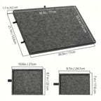 Puzzle board and drawer dimension diagram with inch and centimeter measurements
