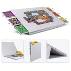 Grey 2000-piece puzzle board with 6 drawers for sorting loose pieces and resuming an unfinished jigsaw later