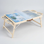 Puzzle table drawers with transparent polypropylene cover for projects between sessions