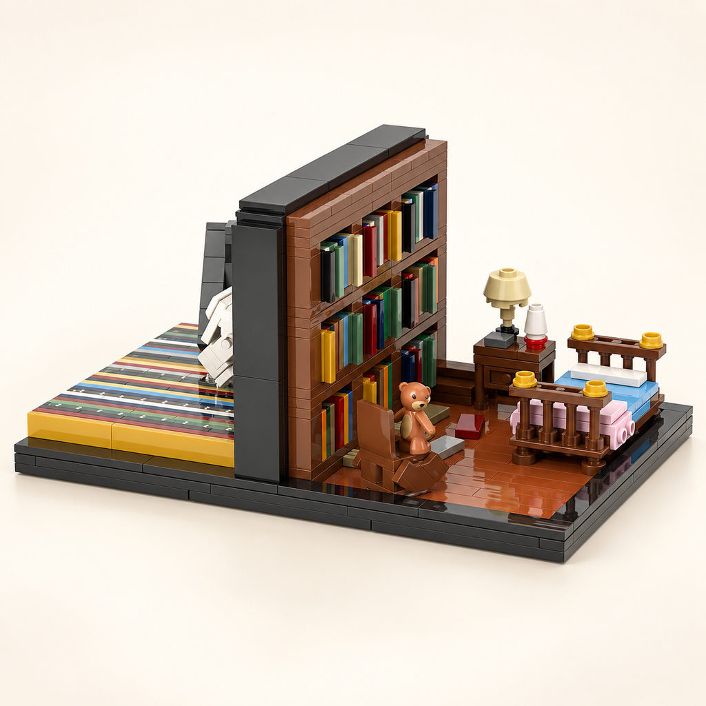 Space Diorama Building Kit – 526 Pieces, Bookshelf scene — MOC1637