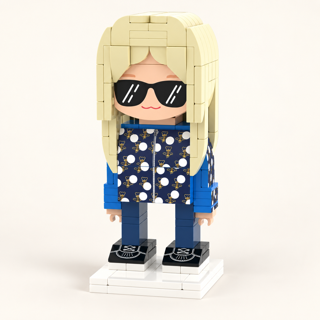 Custom Brick Figure from Photo, Single person, example design