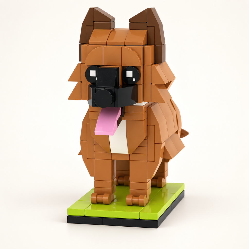 Custom Dog Brick Figure from Photo, One dog, example design
