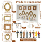 White miniature photo gallery and component dimensions: outer frame 31.5 by 22.6 by 3.6 cm