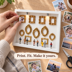 Fitting a personal photograph into a miniature gallery frame; DIY printing and assembly example