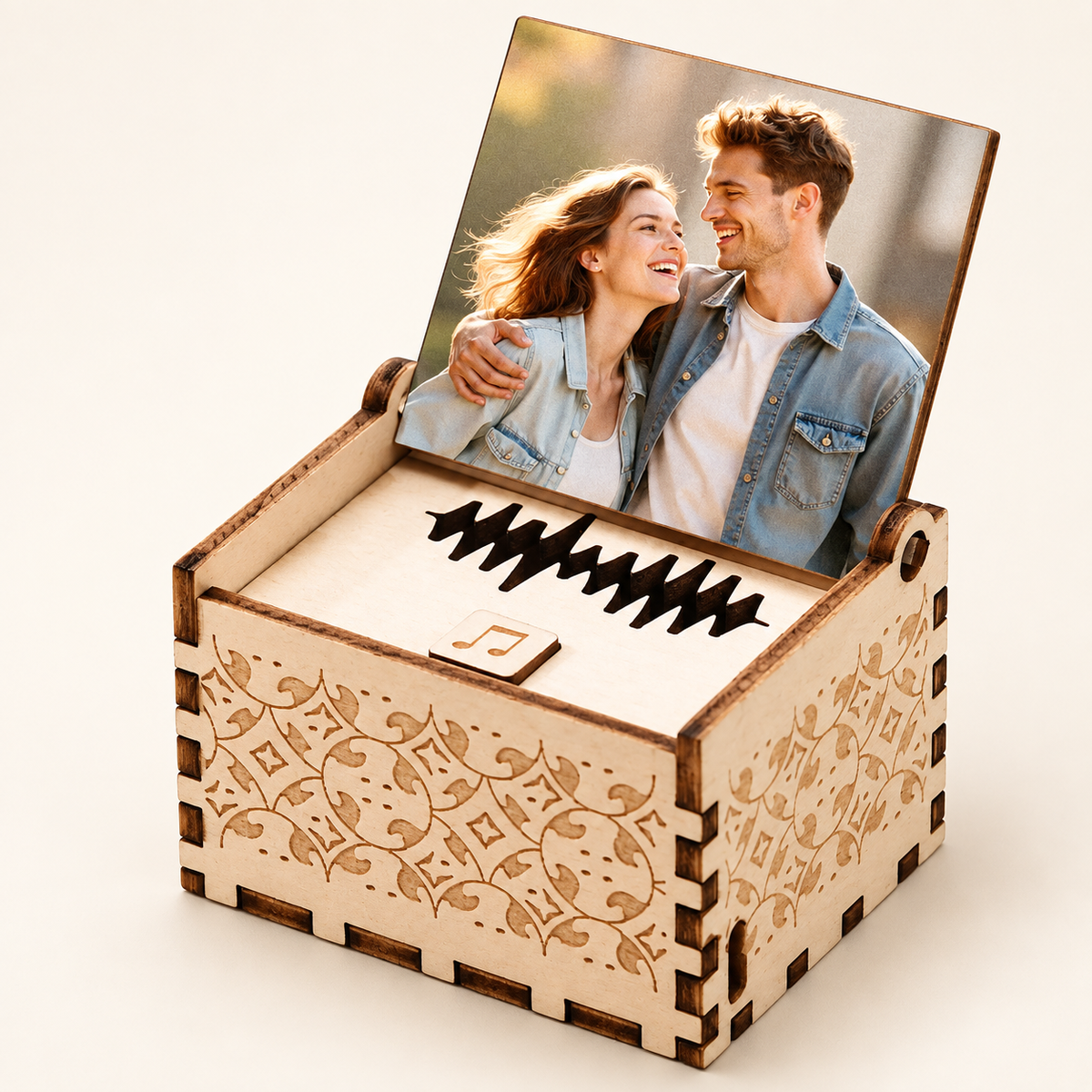 Personalized Photo & Voice Music Box, Photo and audio, example design — Gearfinch