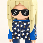 Close view of the custom person brick figure example