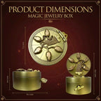 Mechanical snake ring box exterior dimensions and open lid profile