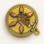 Antique gold-tone mechanical snake ring box with five-snake lid, closed