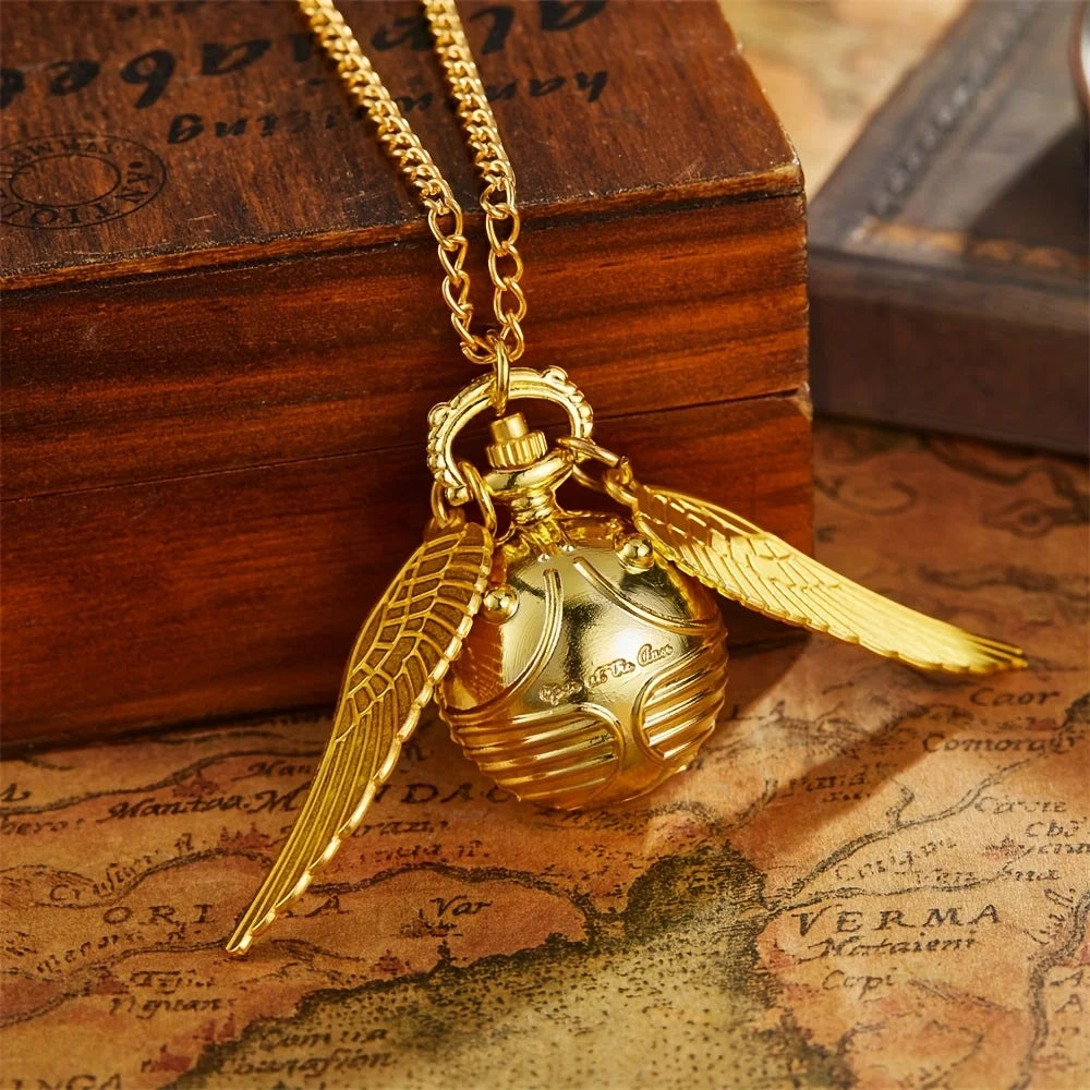 Golden Snitch Pocket Watch Necklace
