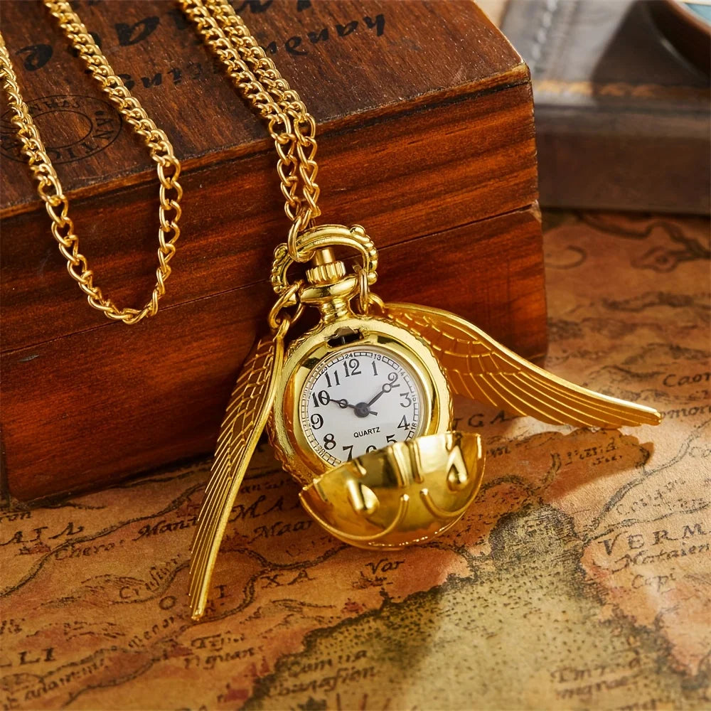 Golden Snitch Pocket Watch Necklace