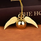 Angel-wing watch necklace with an opening spherical case, a fantasy gift for her under $50