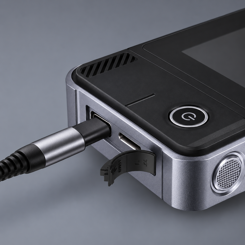 USB charging and card-slot detail illustration