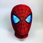Amazing Red moving-eye mask, front view with blue LED eyes