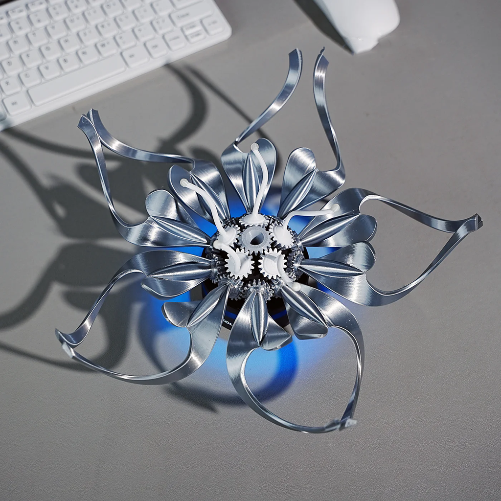 Metal Flower Sculpture Mechanical Steampunk