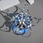 LED mechanical steampunk flower sculpture, ambient light decor for a modern office or living space