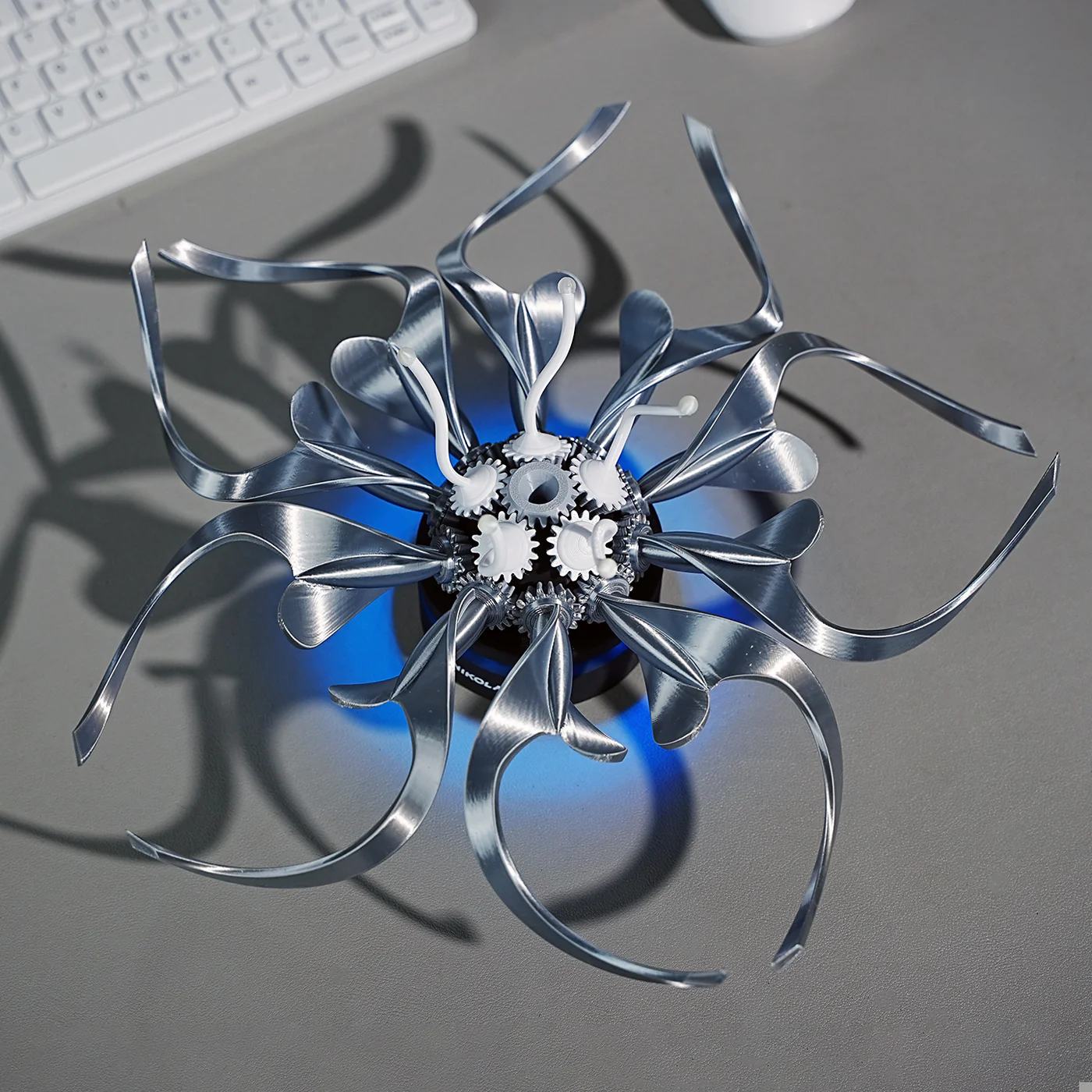 Metal Flower Sculpture Mechanical Steampunk