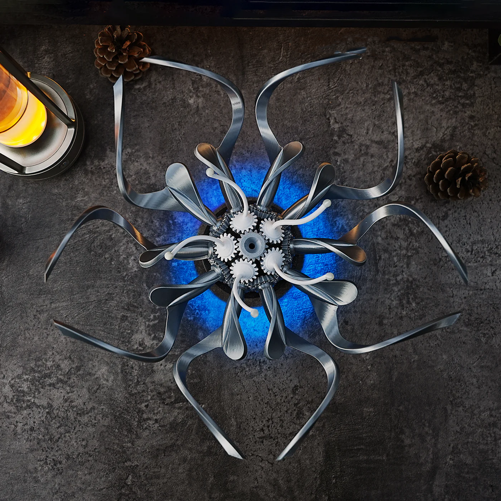 Metal Flower Sculpture Mechanical Steampunk
